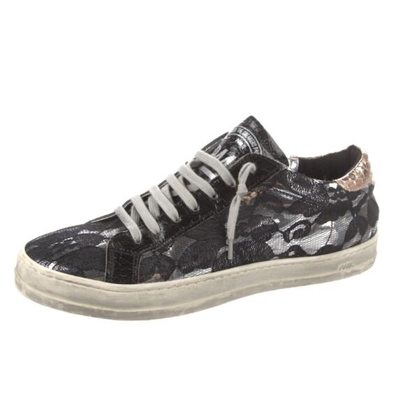 P448 John Floral Lace Leather Low Top Sneakers 40 - Picture 1 of 13